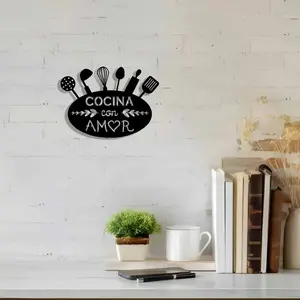 Cooking Utensils Design Wall Art, Metal Wall Decor, Kitchen Decor, Home Decor, Shabby Chic Design, Housewarming Gift, Reusable and Easy to Install, Room Wall Art, Poster