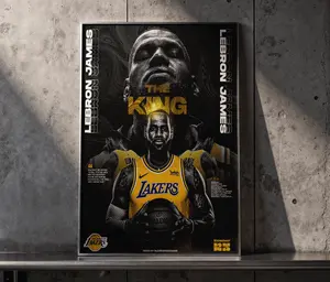 LeBron James "The King" Poster - Los Angeles Lakers NBA Basketball Wall Decor