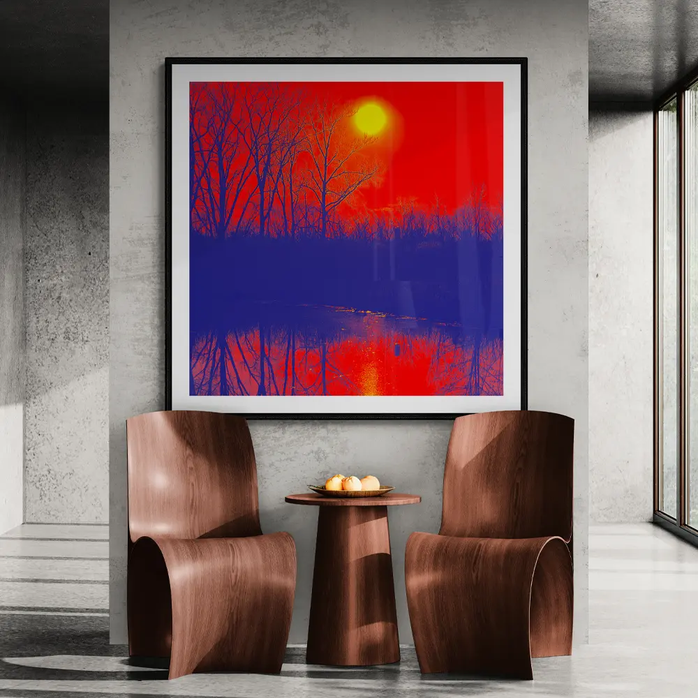 "Color Q" Square Wall Art Print, Home Decor Accent for Living Room Bedroom, High-Quality Home Supplies Poster
