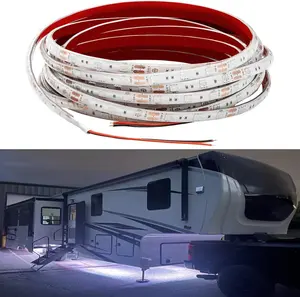 Rv Underglow Led Light Kit, Underbody Accent Lighting for Camper Motorhome Travel Trailer Concession Stands  , Rv Led Light Strip, Rv Awning Lighs, 5m(16.4ft), Dc 12v, White