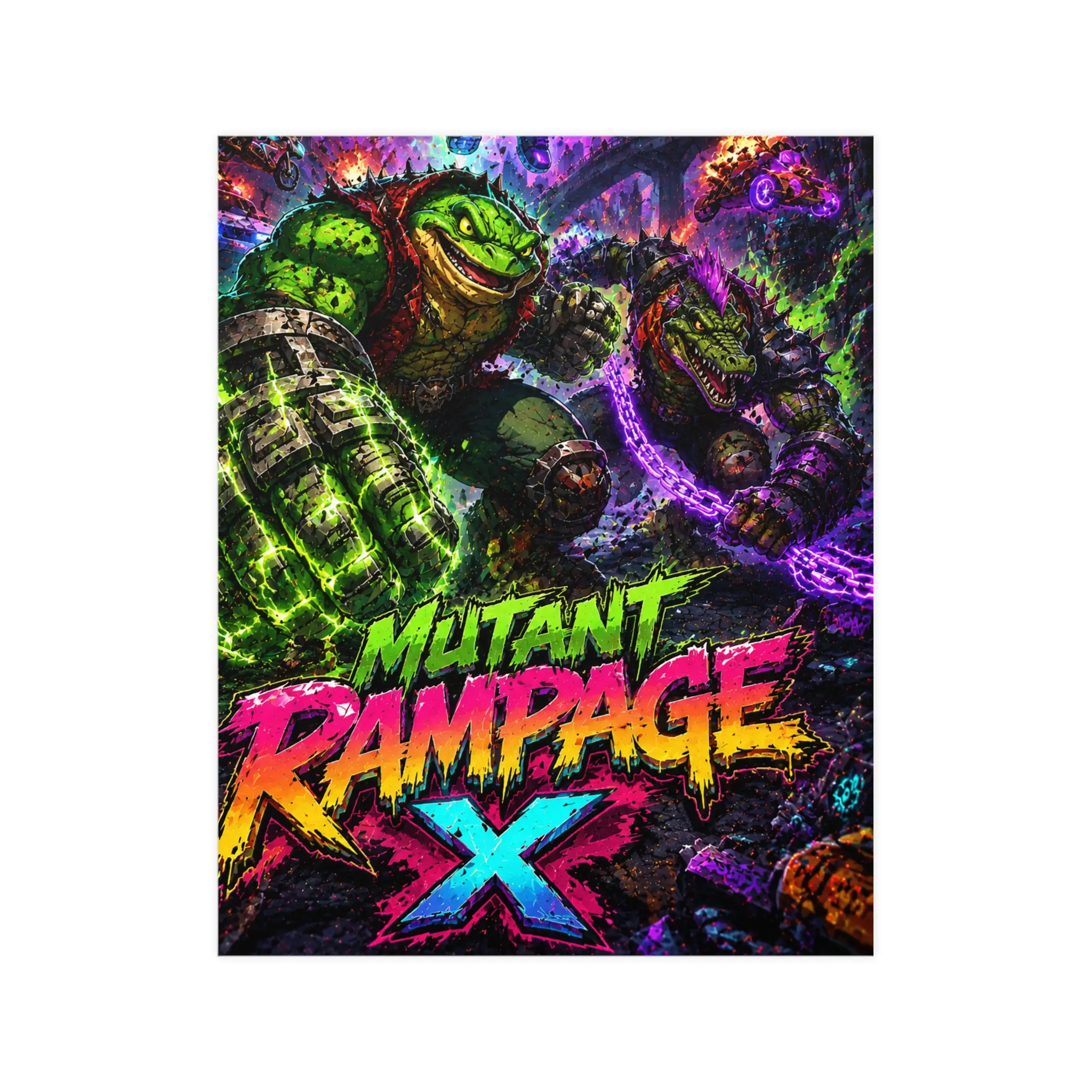 Mutant Rampage X Gaming Artistic Photo Poster, Matte Finish, 16″ x 20″ (Vertical), Horizontal Print, Wipeable, Bright, Long-Lasting for Home Decor Wall Art
