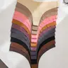 Women's 12 Pack Solid Color Seamless Thong, Soft Comfy Breathable Medium Stretch Drop-Waist Panty for Daily Wear, Underwear for All Seasons, Breathable Soft Panties