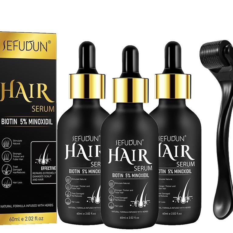 Sefudun 5% Minoxidil Hair/Beard Care Serum with Hair Roller, Gifts for Men Dad Him Boyfriend Husband Brother,Birthday gift,Daily hair care