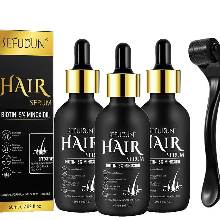 Sefudun 5% Minoxidil Hair/Beard Care Serum with Hair Roller, Gifts for Men Dad Him Boyfriend Husband Brother,Birthday gift,Daily hair care