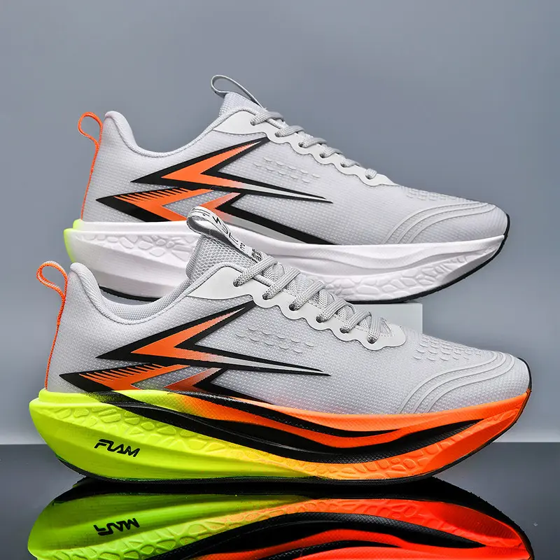 Lightweight Breathable Mesh Running Shoes, Shock Absorbing Cushioned Athletic Sneakers for Men Women, Non Slip Durable Training Footwear for Gym Jogging Daily Workout