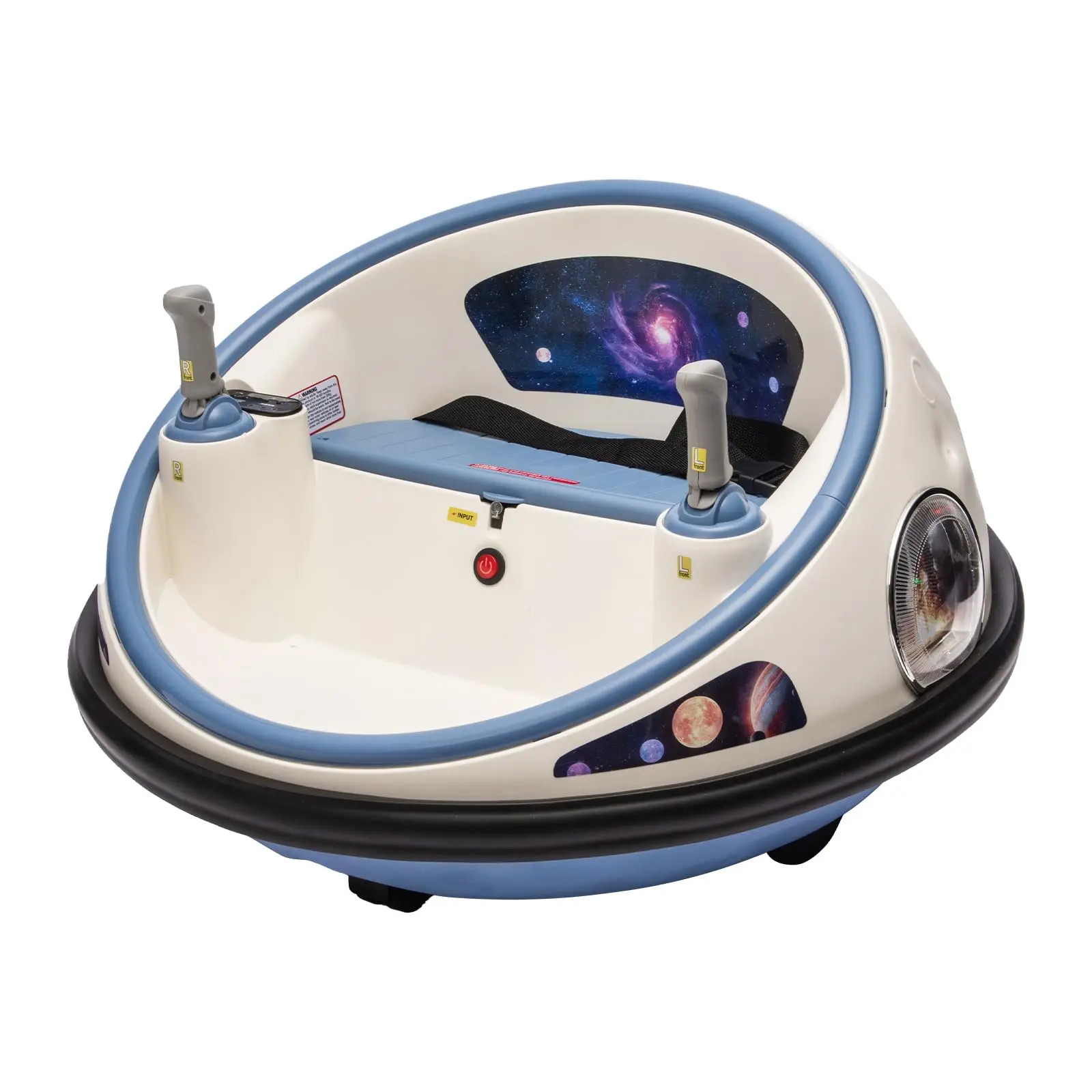 GARVEE 12V Electric Bumper Car Ride-On Toy for Toddlers 1-5 Years, Parent Remote Control, 360° Spin, Music, 2 Speed Modes, Safety Belt, Dual Joysticks, Anti-Collision Strips, 21.4 lbs - White (Ideal for Birthdays), 21.4 Pounds