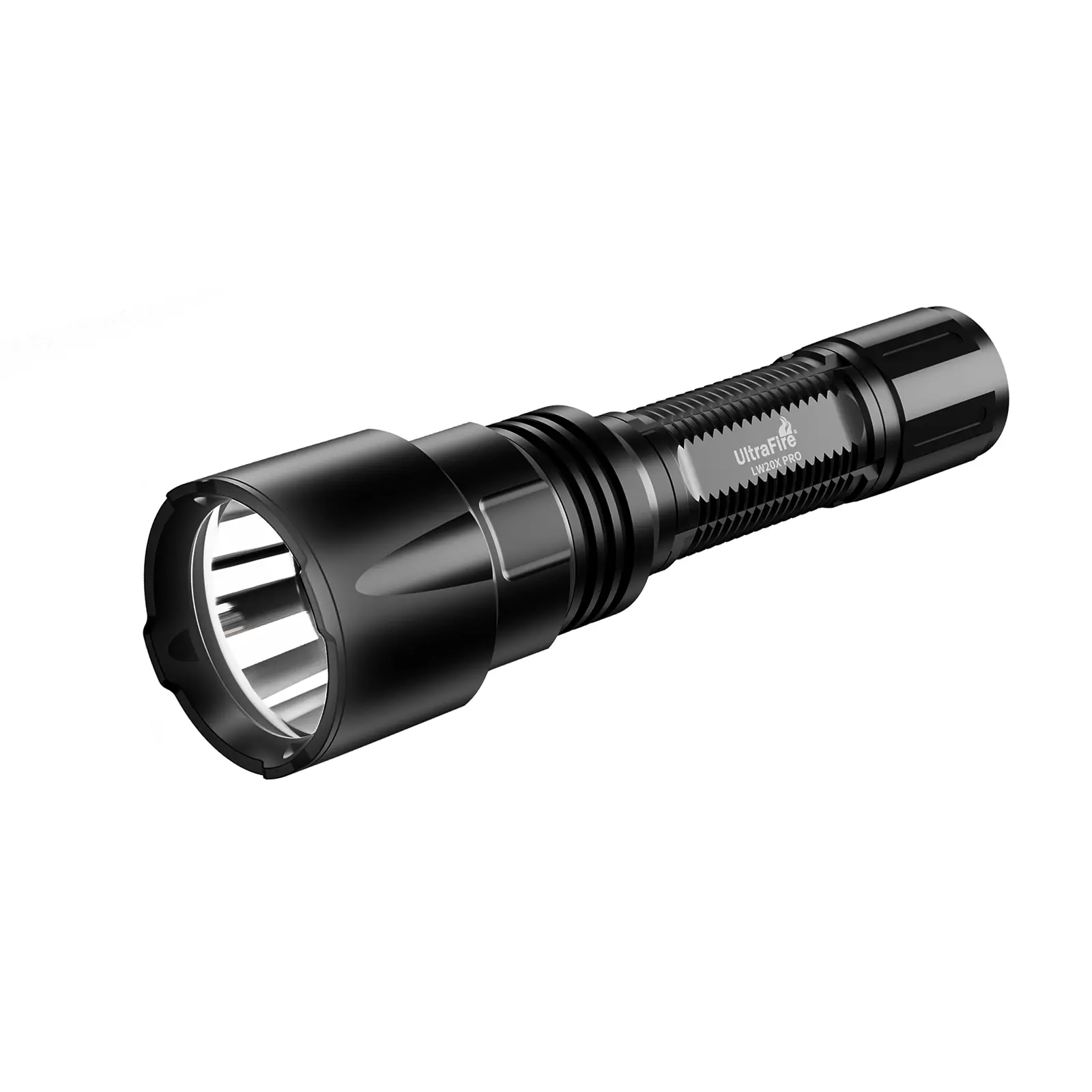 UltraFire LW20X PRO 1000M Long Throw Flashlight 500LM, Single Mode USB-C Rechargeable Spotlight, IP68 Waterproof Searchlight with 3000mAh Battery & Bonus KE3 Keychain Light for Security Patrol, Emergency Camping