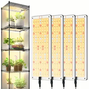 2/4pcs LED Grow Lights Featuring 718 LED Beads, Designed for Full Spectrum Growth of Indoor Plants. The Ultra-Thin LED Growth Light Bar Includes Automatic On/Off Settings for 3/9/12 Hours, Offers 3 Lighting Modes