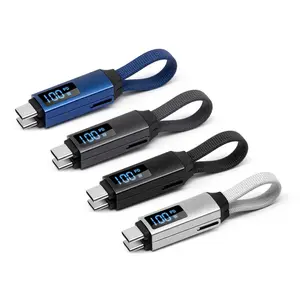 OEM Brand 16CM Type-C to Type-C Fast Charging Cable, 100W 60W Power Magnetic Keychain Charger, Portable Cord for Phones, Laptops and Daily Use