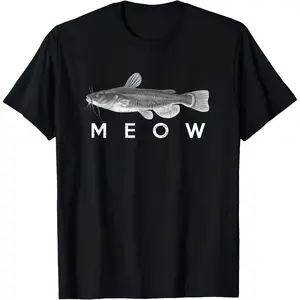Cotton Graphic Tees Streetwear Gifts  Catfish Shirt Meow Funny Catfishing Fishing Fisherman T-Shirt