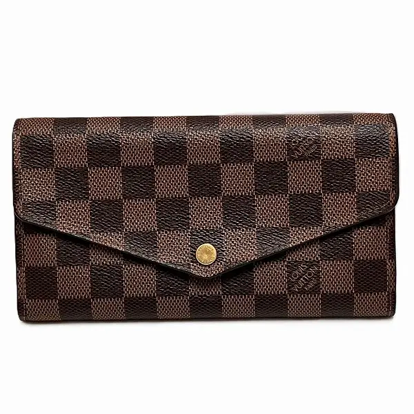 Pre-owned Louis Vuitton Canvas Small Leather Goods Portefeuille Sarah Damier Wallet