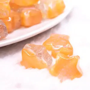 20mm Orange Opal Star Shaped Acrylic Beads