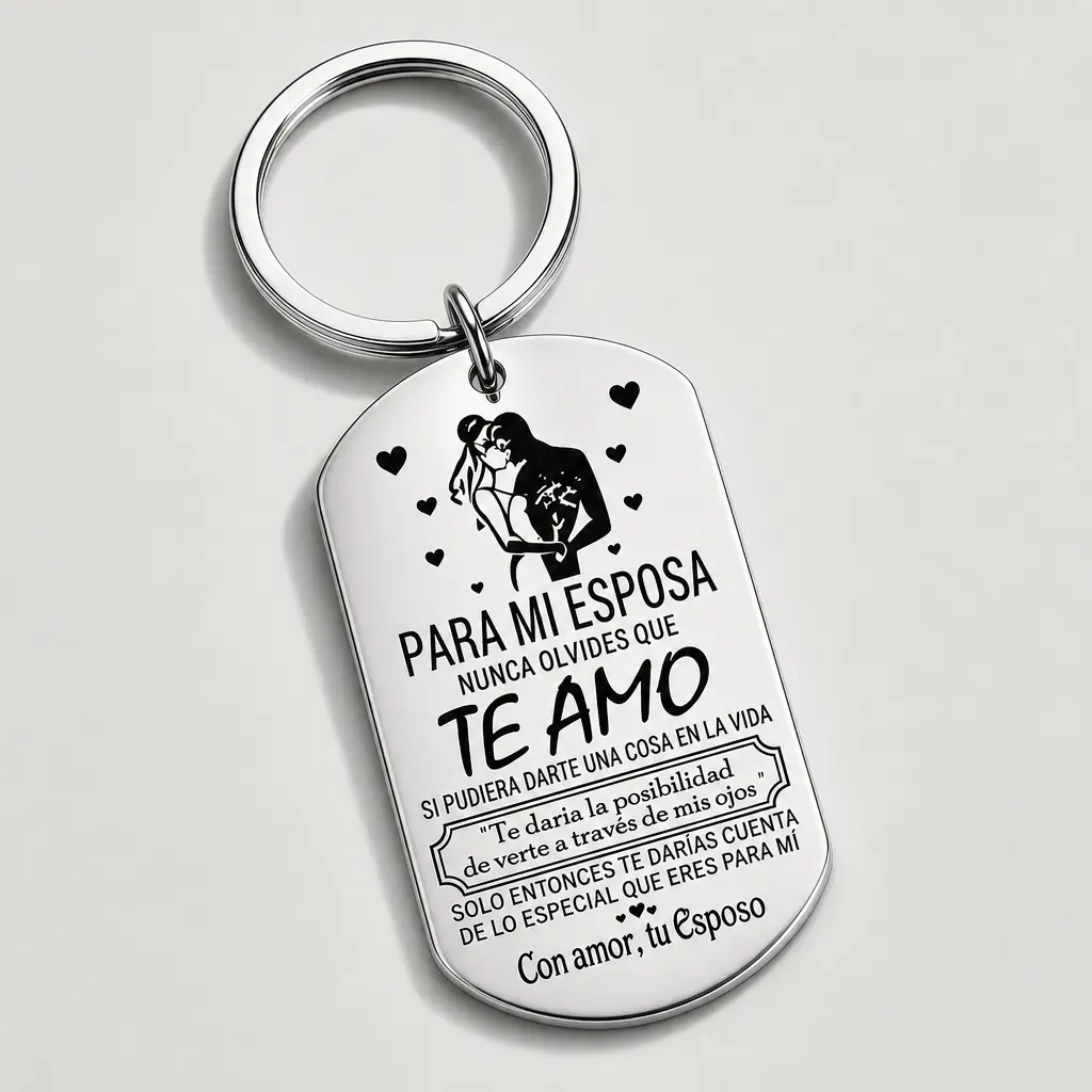 Stainless Steel Keychain for Wife - Husband Gift for Anniversary or Birthday, To My Wife Forever Love Message, Romantic Keepsake Keyring for Her, Silver and Black Gallery Color Labels, Wife Gift from Husband for Birthday, Anniversary, or Romantic Occasion