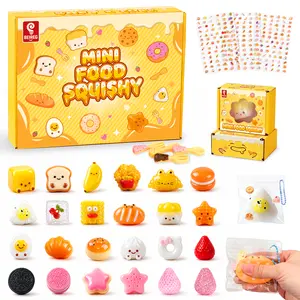 BEIREG Mini Taba Squishy, 24PCS Food Squishies with Gifts Box, Soft Stress Relief Squeeze Toys Kits & Birthday Gifts for Kids Classroom School Party Favors