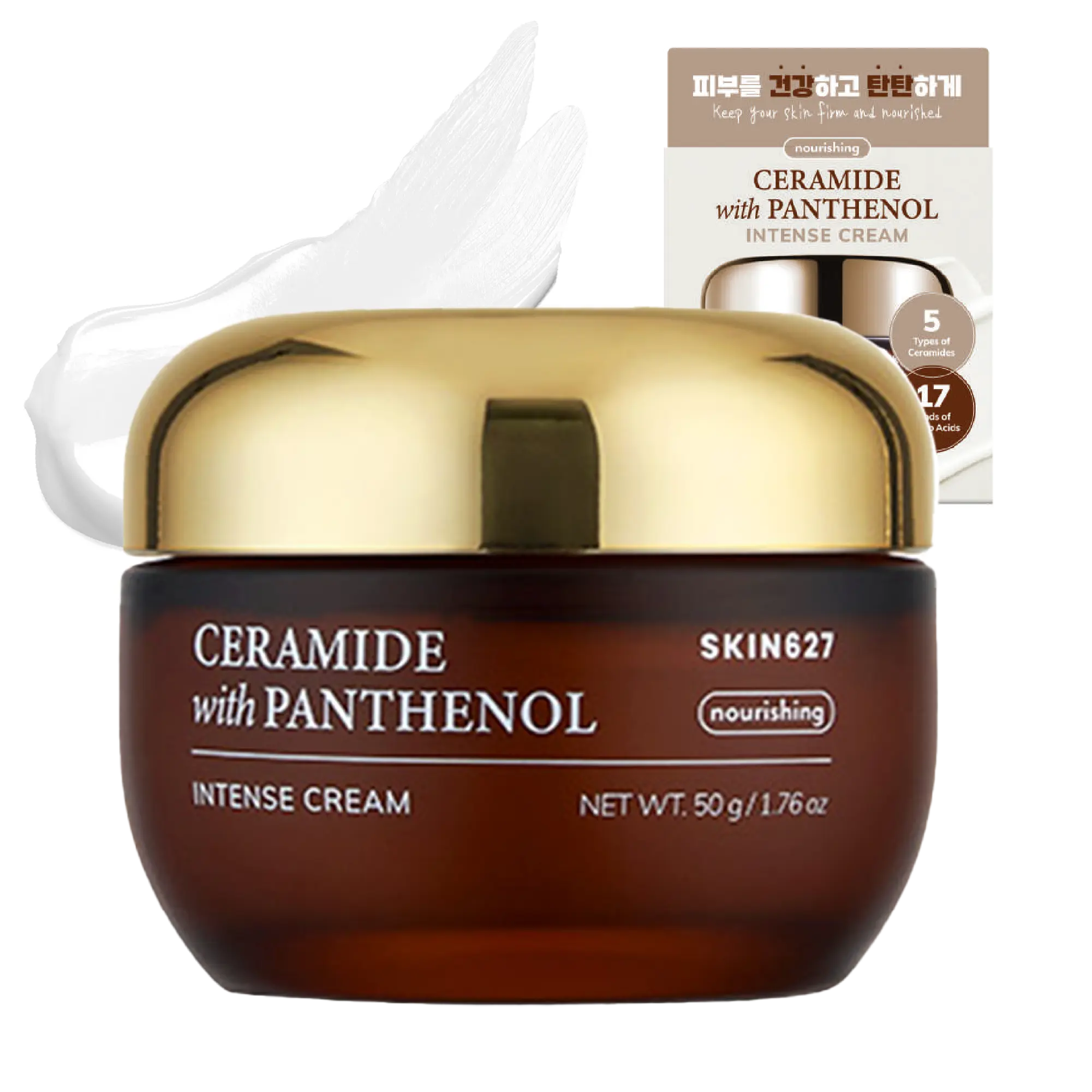 Skin627 Daily Face Moisturizer, Hydrating Korean Skincare Cream with Ceramide & Panthenol for Dry, Sensitive Skin, Lightweight Formula, 1.76 oz, Hydrate, Moisturizing