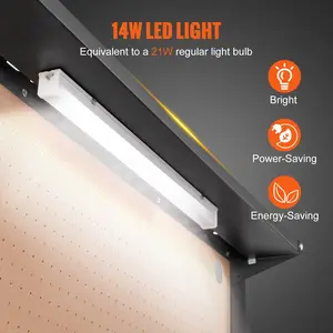 VEVOR Workbench A3 Steel Work Bench For Garage max.1500W Heavy Duty Workbench 220lbs Weight Capacity 0.47" Bench top Thickness Hardwood Workbench 1.5m Cable 4xAC outlets 2xUSB ports 30xHooks