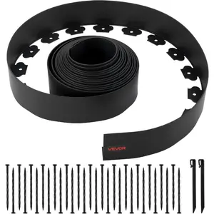 VEVOR Landscape Edging, 100 ftx 1.5 in Plastic Garden Border Edging with 120 Spikes, No Dig, Flexible Lawn Edgings Roll, UV - Resistant Mini Fence Borders Pathway Edgings for Flower Beds Yard PaverVEVOR Super Brand Day
