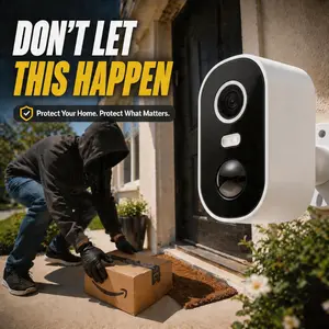 2K Wireless Outdoor Security Camera, Battery Powered, Waterproof, Wide Angle, Color Night Vision for Front Door, Garage & Backyard