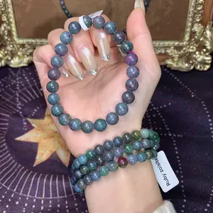 【Ruby zoisite】Ruby Zoisite Beaded Bead Bracelet Necklace, Round Beads Necklace, Ruby Zoisite Handmade Necklace,  Round Beads Choker