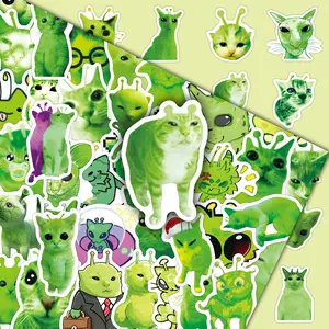 50Pcs Abstract Alien Cat Cute & Funny Cartoon Stickers for DIY Scrapbook, Phone Case, Tumbler, Car Decoration