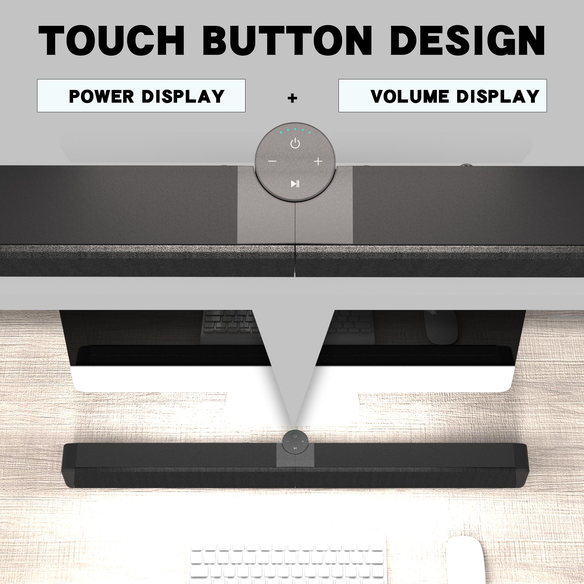 Sound Bar for TV with Subwoofer, 20W, Wireless TV Soundbar 3D Surround Sound System TV Speaker for Home Theater Audio, TF/AUX/FM/AUX, Movie, Game