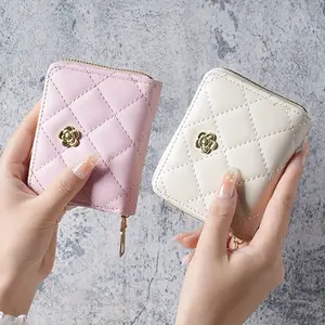 Vintage Style Womens Quilted Continental Short Wallet - RFID Blocking Credit Card Holder, Multiple Zip Pockets, Faux Leather, Polyester Lining, Zipper Closure - Stylish and Secure Clutch Coin Purse
