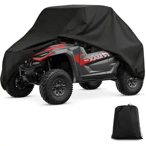 UTV Cover 2 Seater  420D -Weather Compatible with Yamaha Wolverine x2 850 1000 Rhino 450 660 700 YXZ1000R  500 570 800 Side by Side Covers Outdoors UTV Accessories