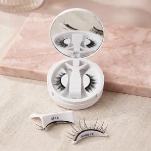 Reusable Magnetic Eyelashes Cosmetic Kit - No Glue Needed, with Applicator, Natural Look False Lashes, Mirror Case, Easy-to-Apply Self-Adhesive Makeup Products for Beginners
