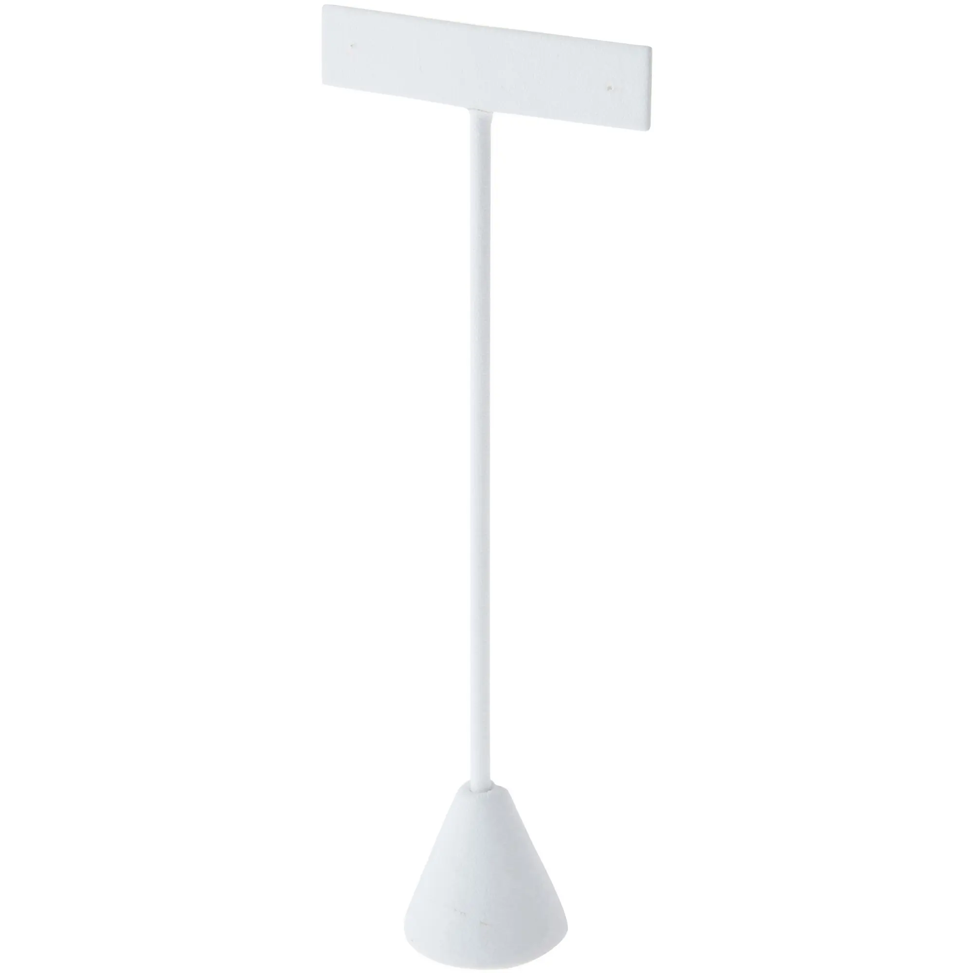 Plymor White Faux Leather "T" Style, Single Pair Earring Display Stand