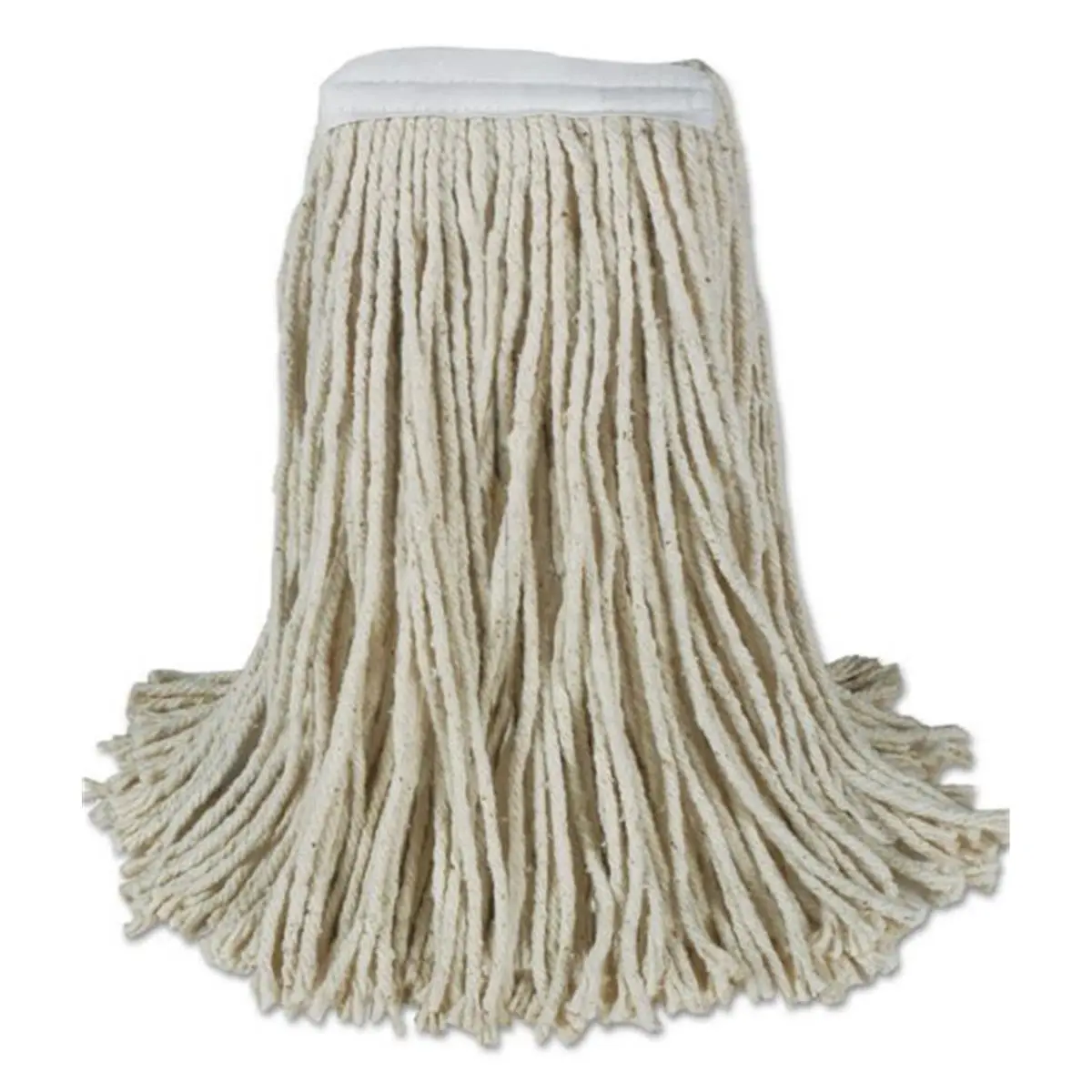 212 MAIN Cotton Mop Heads - Boardwalk BWKCM20024 24 oz Cut-End Banded White, Washable, Absorbent Home Care Replacement Heads, 12 Per Carton