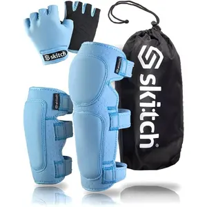 Skateboard Protective Safety Gear Set for Kids and Teens, Premium Lycra Sport Knee Pads Elbow Pads Wrist Guards with Carry Bag for Scooter Roller Skate Inline Skating Rollerblading