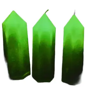 1 Crystal-Shaped Glow Candle Decor Light, Mint Scented Pillar Column, Paraffin Candle Gift Smokeless