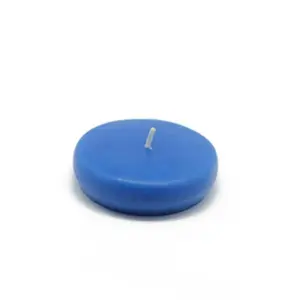 212 MAIN Round Unscented 2.25 in. Handpoured Long-Burn Water Wax Floating Candles, 24-Piece Blue Traditional Decor for Camping & Hiking Lights Box