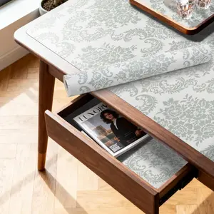 12" x 10 Ft Shelf Liner for Kitchen Cabinets, Non-Adhesive Cabinet Liner Washable, Drawer Liner for Dresser Non-Slip Bathroom [Sage Green]