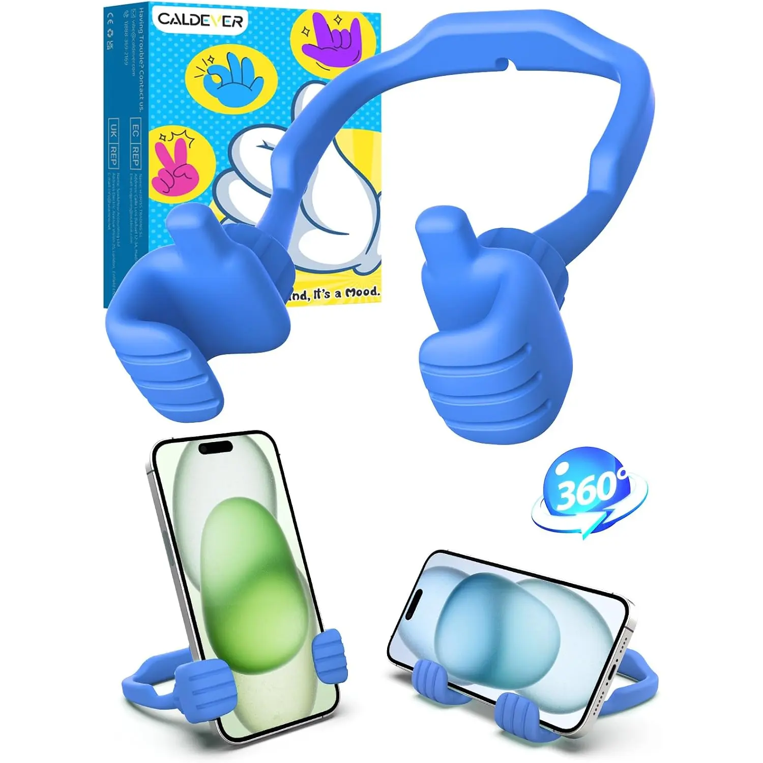 Dad Gifts for Fathers Day from Daughter Son Cell Phone Stand: Gifts for Teens Boys Girls Upgrade Adjustable Thumbs up Lazy Phone Holder for Desk Fun Birthday Presents for Husband Grandpa Adults Wife CALDEVER