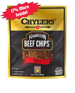 Chylers Hawaiian Beef Chips® Spicy Snack - Flavorful, Crispy & Easy to Eat - 15 oz (396 g)