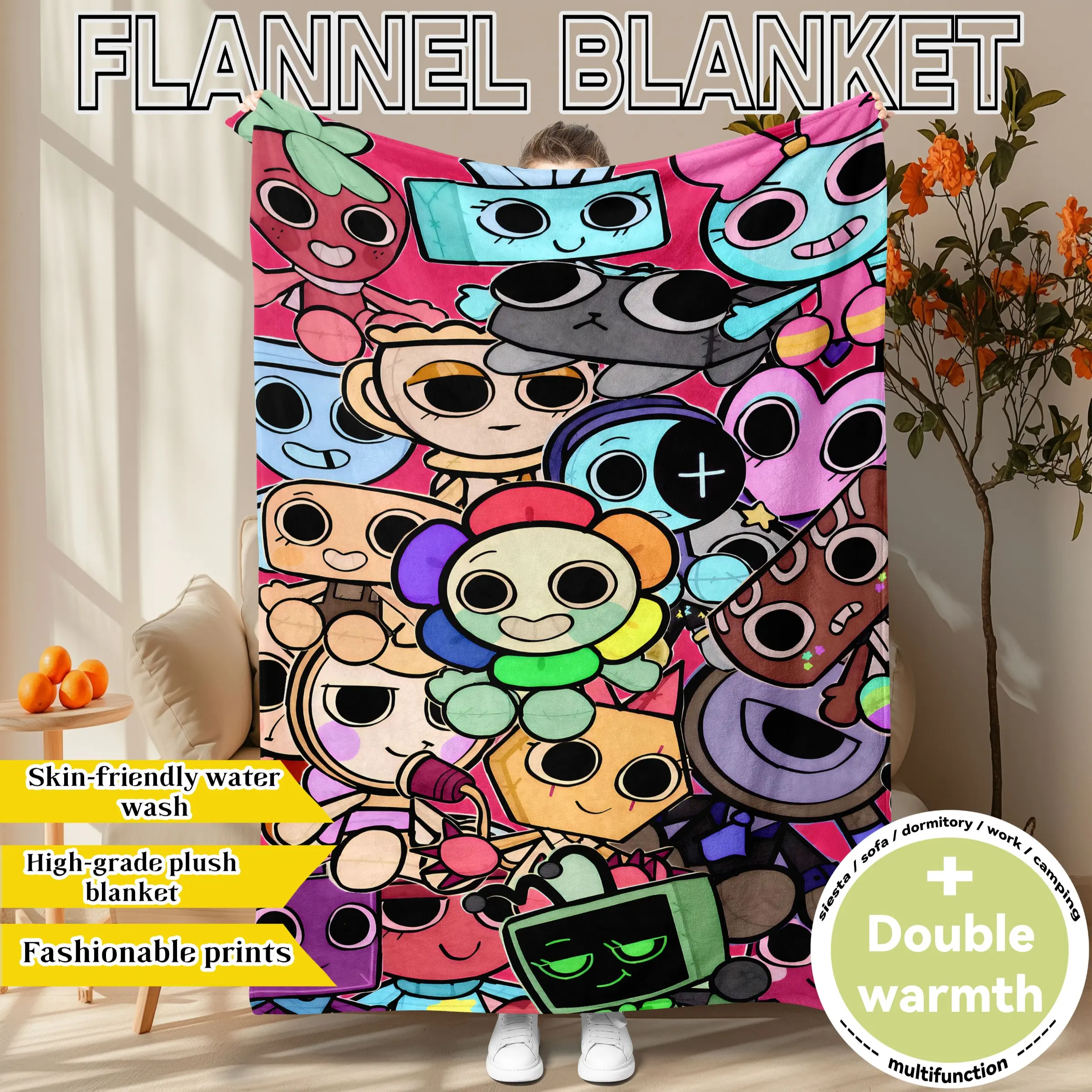 "Furniture Battle Royale" fleece blanket, Washable Blankets: soft, fluffy, skin-friendly, warm. Fits sofa, bedroom, camping, office. All-season use. Ideal gift for Christmas, New Year, Valentine's Day, birthdays