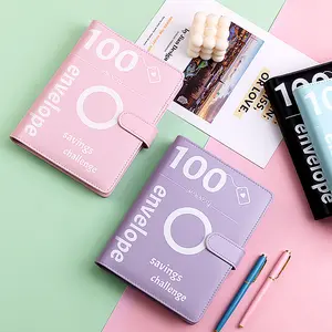 100 Envelope Challenge Binder - Easy and Fun Way to Save 5050 Savings Money Challenges with Digital Page, Notebook & Cash Notebook