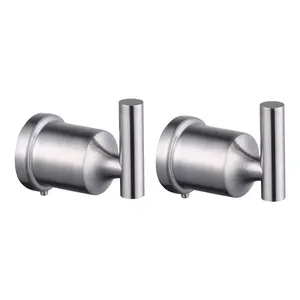 WOWOW Stainless Steel Bathroom Hook Wall Mount J-Hook Robe/Towel Hook with Rust Resistant in Brushed Nickel (2-Pack)