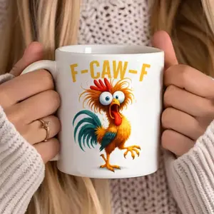 F-Caw-F Chicken Wrapped in Christmas Lights Coffee Mug, Gift for FriendsCoworkers, Funny Adult Humor Gift Mug