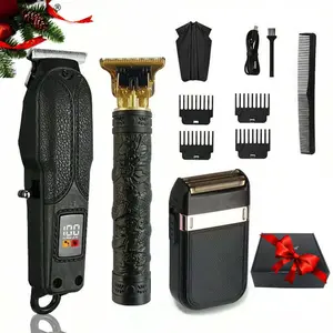 Largner Multifunctional 3-In-1 Fast Charging Hair Clipper Set, LCD Battery Display, USB Car Charger, Travel-Friendly, Full Body Washable, Hair Trimmer Set
