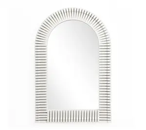 LuxenHome White Arch Rectangle 35.91" H x 24.02" W Wall Mirror