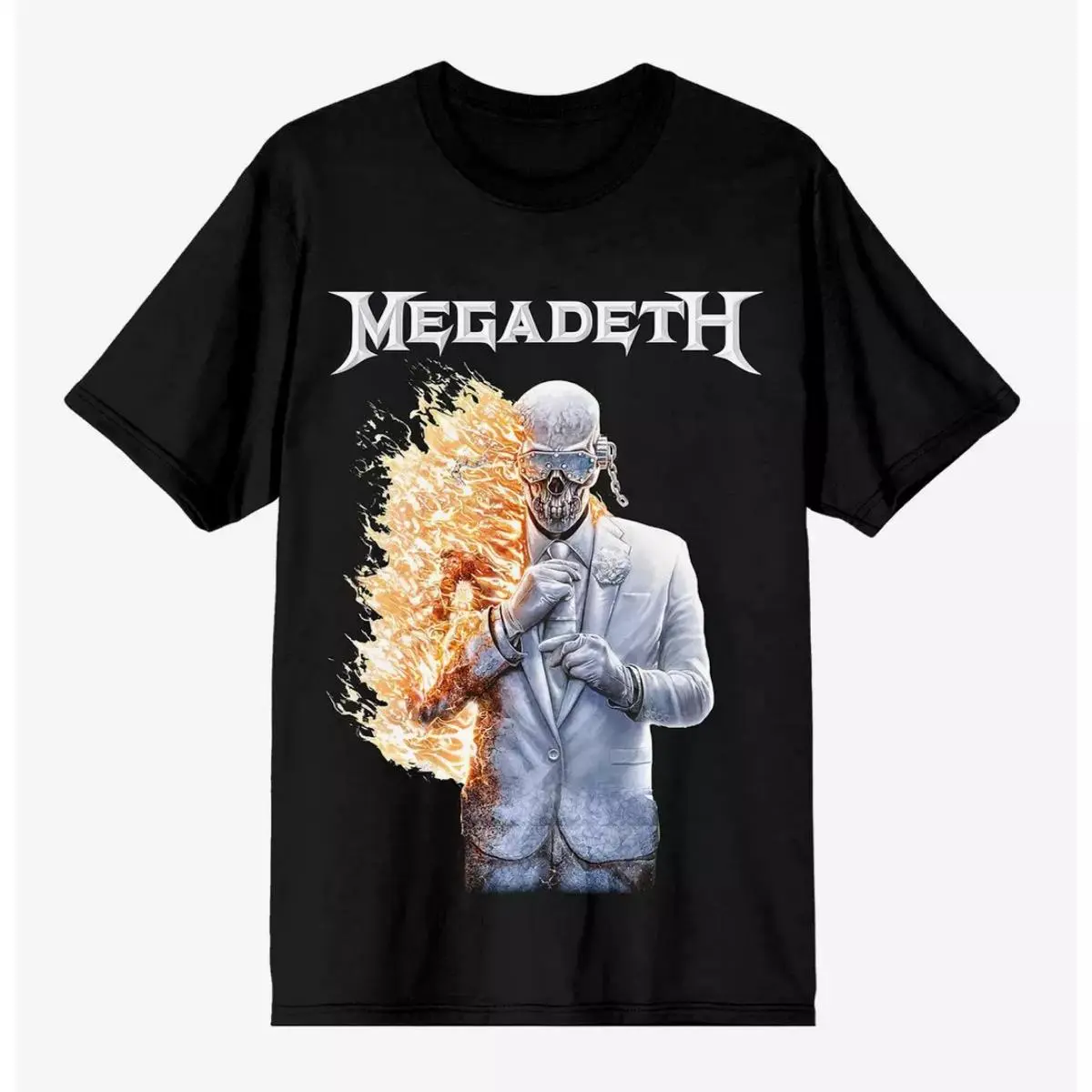 Men's Unisex Graphic T-Shirt - 100% Cotton, Loose Cut, Shortsleeve, Breathable, Comfortable Casual Fashion Tee with Megadeth Vic Rattlehead Print for Easy Coordinate, Tops, Machine Wash, Vic Print, Menswear, Tshirt, Round Neck, All Seasons, Breathable Tee