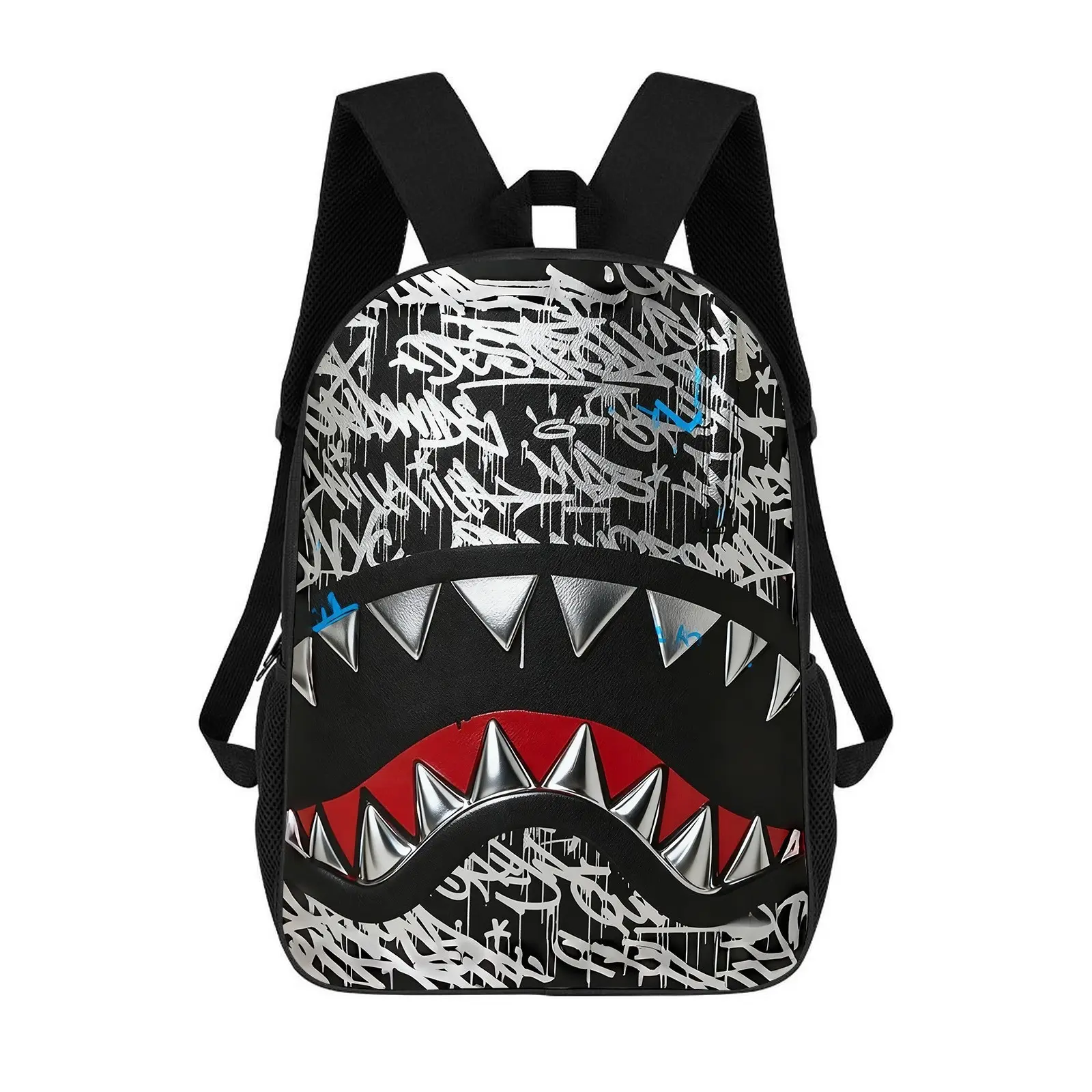 Fashionable APE Shark Pattern Backpack, Casual Large Capacity Backpack for Men, Business Style Travel Backpack for Daily Use, Casual Daypack