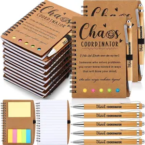 20 Sets Employee Appreciation Gifts Spiral Notebook Journal with Sticky Notepad Index Tabs Thank You Gifts Notepad with  Pen Bulk for Teacher Cna Nurse Coworker(Chaos Coordinator)
