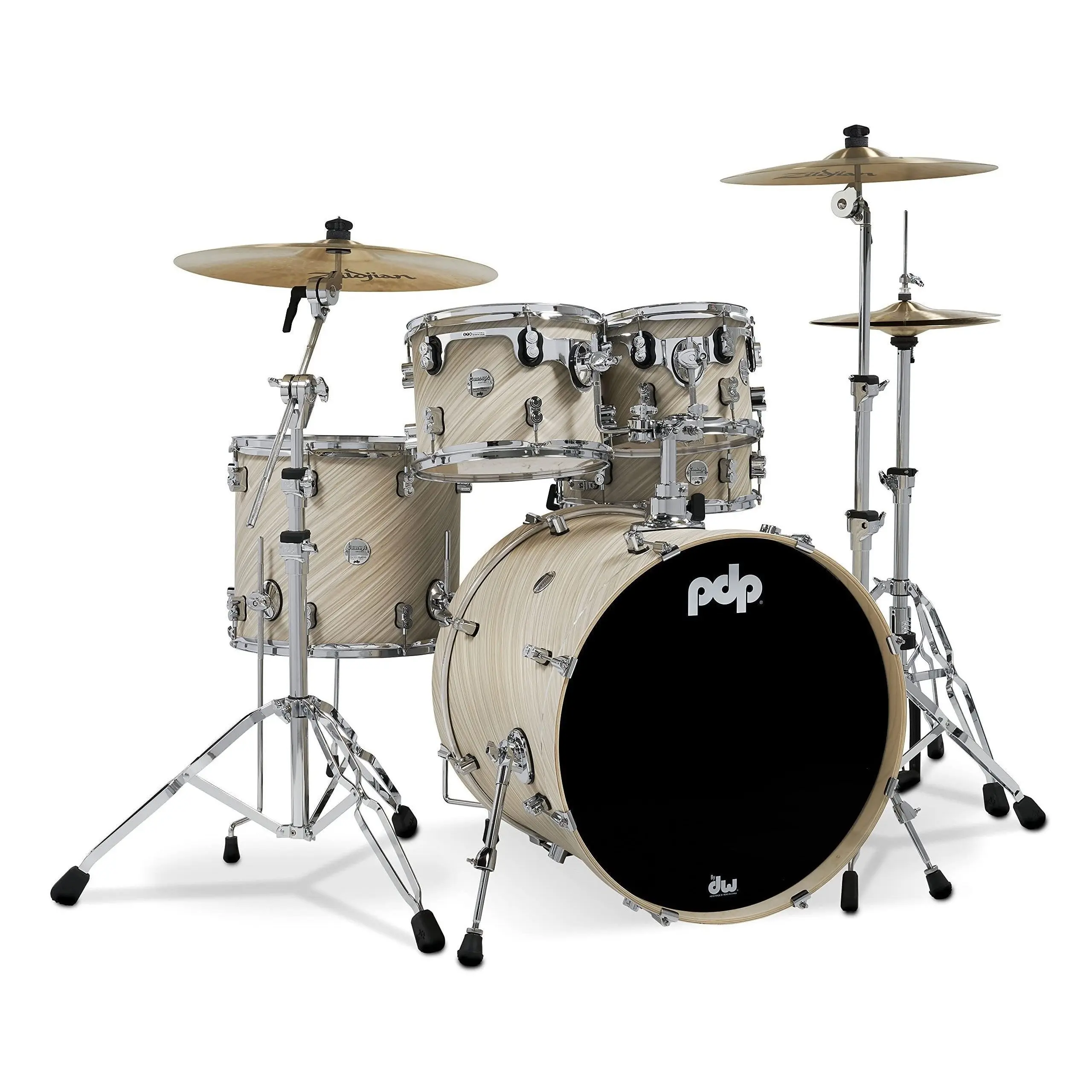 Pacific Drums & Percussion Drum Set Concept Maple 5-Piece, Twisted Ivory Shell Pack (PDCM2215TI)