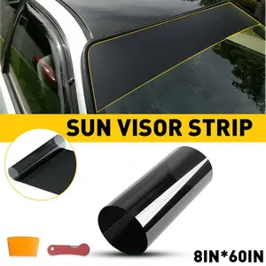 Sun Visor Strip Windshield Banner Vinyl Long Lasting Premium Blank Decal Black