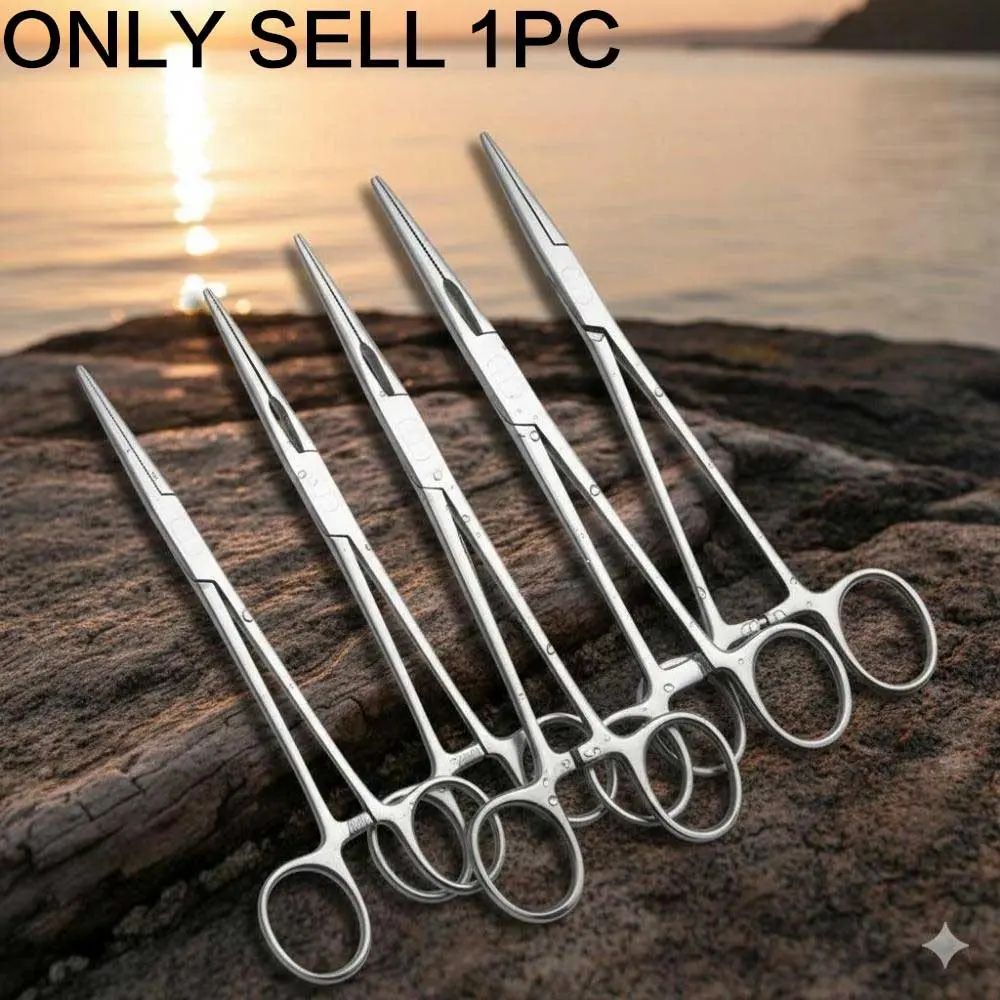 Slip-Resistant Fishing Pliers, Fishing Supplies: Stainless Steel, Corrosion-Resistant, 3-in-1 Line Cutter, Hook Remover & Crimper, Interchangeable Straight/Bent Jaw Heads, Portable for Boat Shore Fishing, Fits Multi-Size Lures & Tackle