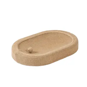 Large Durable Hemp Cat Scratching Post with Integrated Toy Ball, Dual Purpose Scratch and Rest Pad, Indoor Cat Essential, Paw Care Tool
