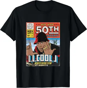 100% Cotton Unisex LL Cool J | 1990's R&B Music Artists | Hip Hop 50Th Edition T-Shirt